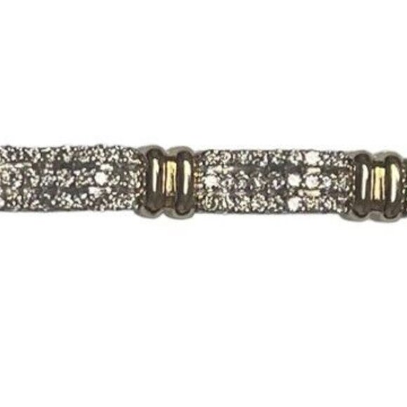 14kt Diamond Two Tone Link Tennis Bracelet (White and Yellow Gold) - Picture 4 of 5